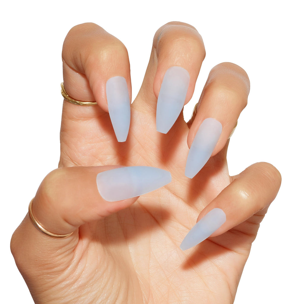 Sea Glass Matte Blue Press On Nails