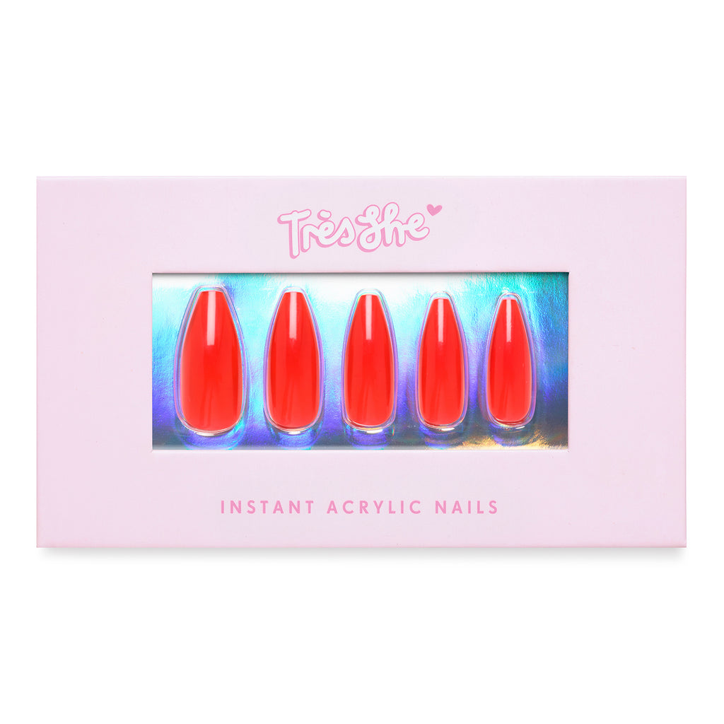 Tres She Instant Acrylics Nails Hot Lips Red Jelly Box Shot