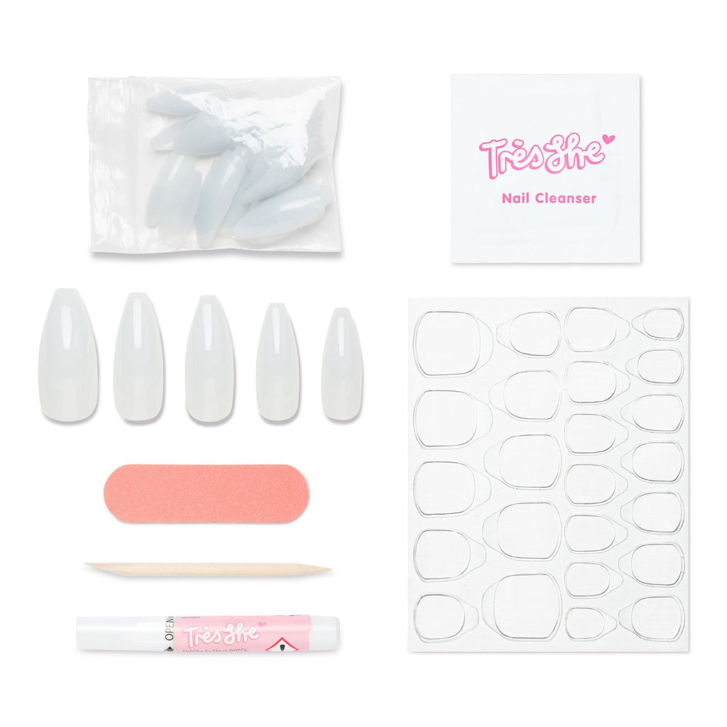 Très She Cream Puff acrylic nails and application kit