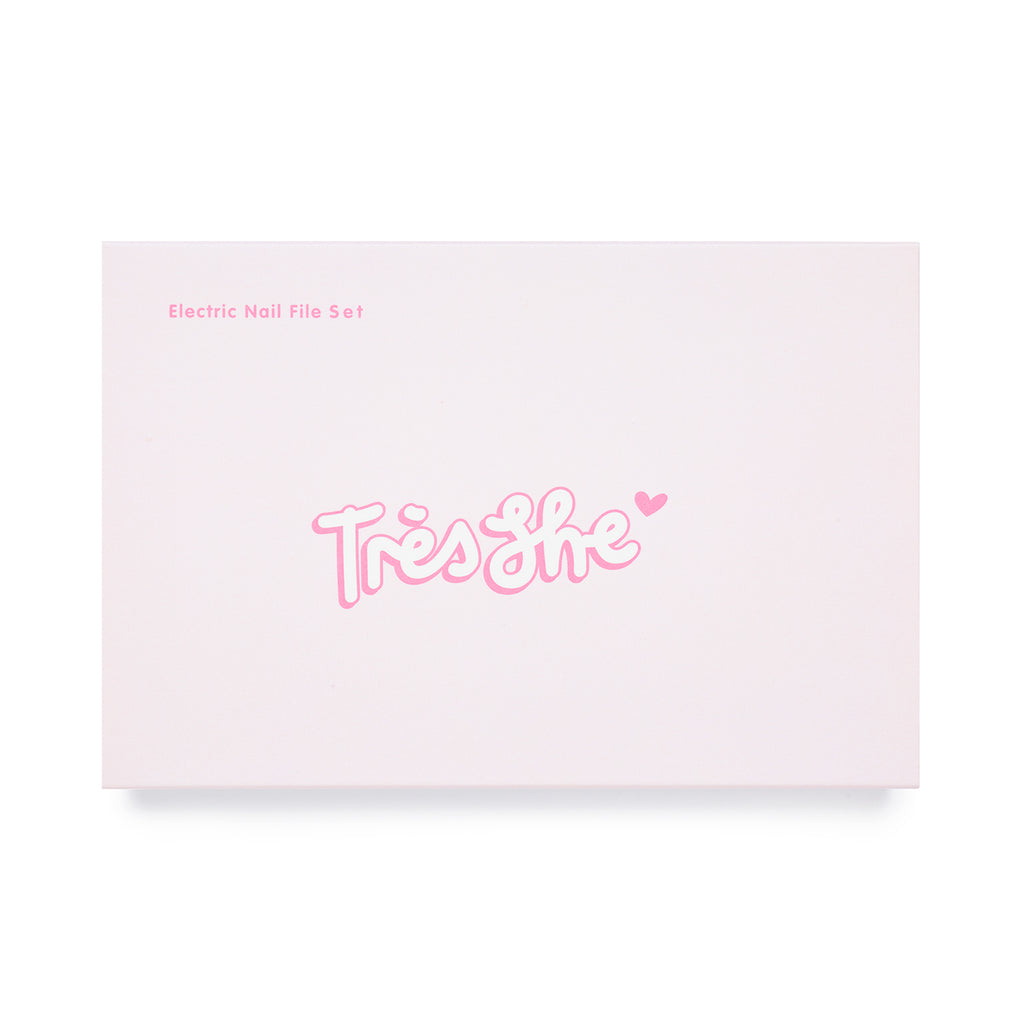 Front of Tres She Electric Nail File set packaging