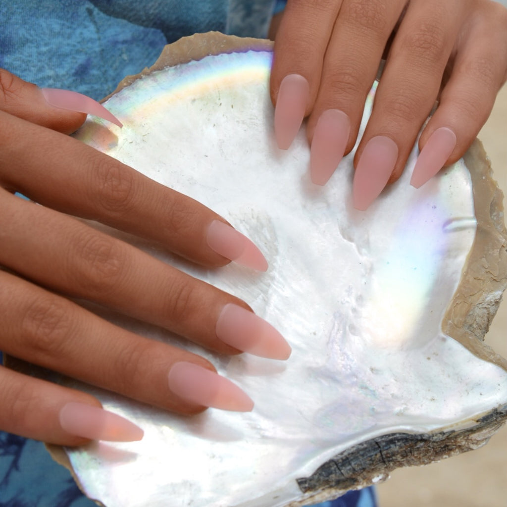 Sea Glass Matte Coral Press On Nails